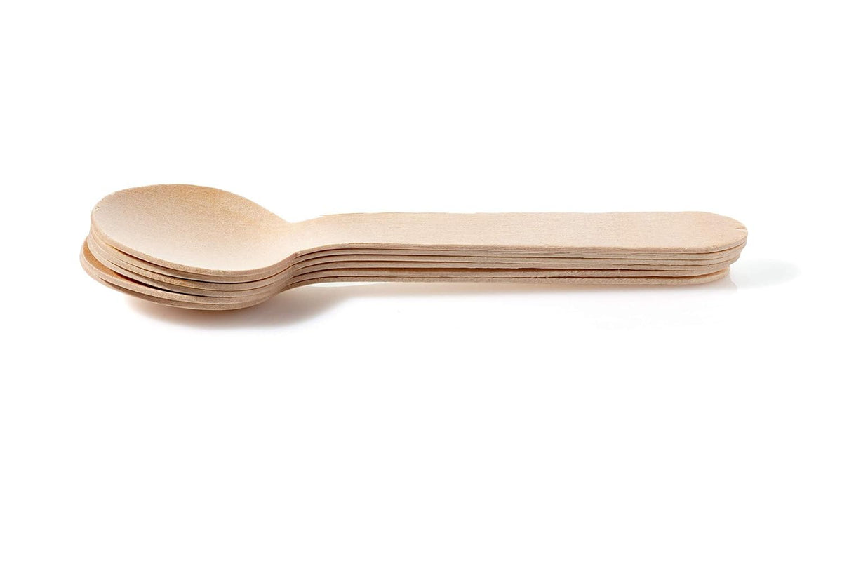 6.25" Wooden Cutlery Spoons- Pack of 250ct