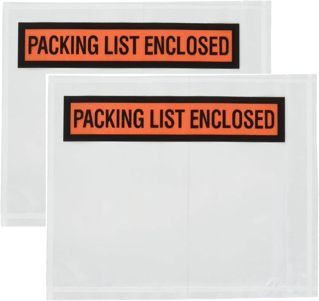 Packing List Envelopes 4.5"x5.5" Pouches Invoice Enclosed Adhesive Bags Pack of 1000, clear PL_1000PK