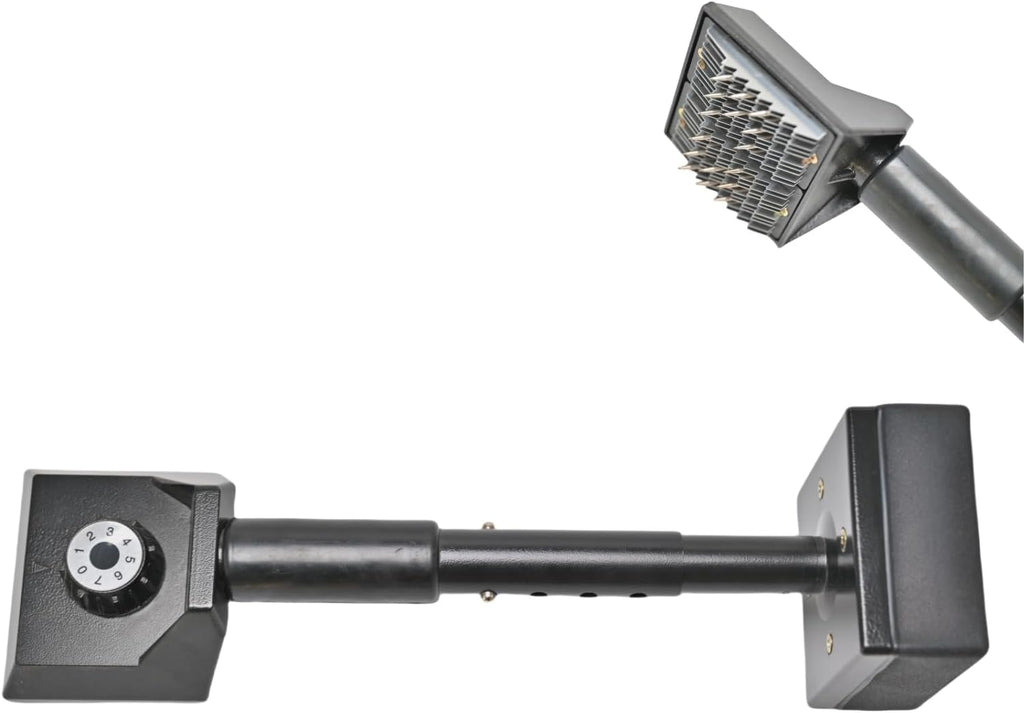 All Metal Carpet Knee Kicker with Extendable Handle and Soft Padding, Carpet Stretching Tool (Black)