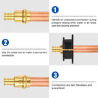 10Pcs EFIELD 1/2"Copper Press x 1/2"PEX Coupling Adapter(PEX1807344-10)