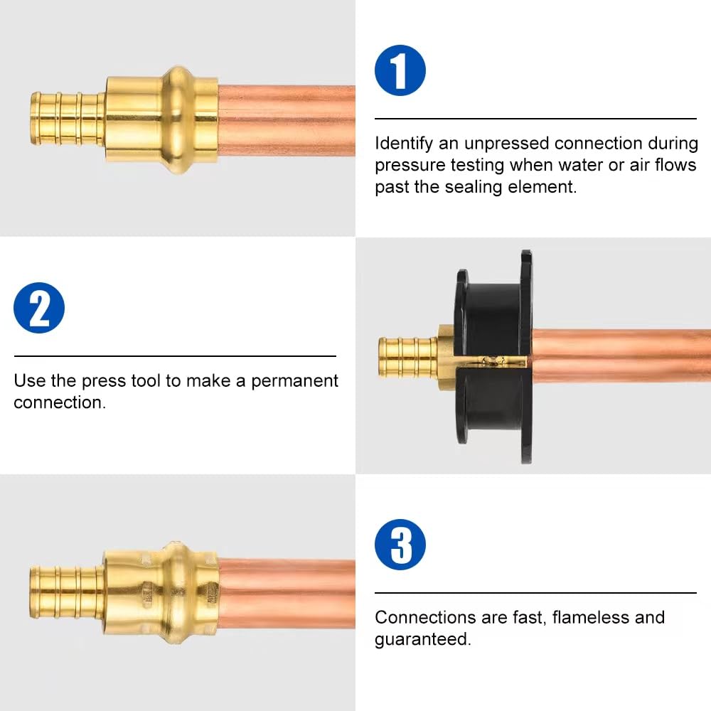 10Pcs EFIELD 1/2"Copper Press x 1/2"PEX Coupling Adapter(PEX1807344-10)