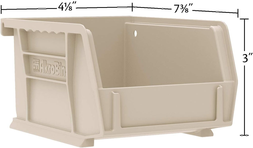 30220 AkroBins Plastic Storage Bins, 7"x4"x3", Blue, 24-Pack | Space-Saving Stackable Bins for Garage, Pantry, Craft