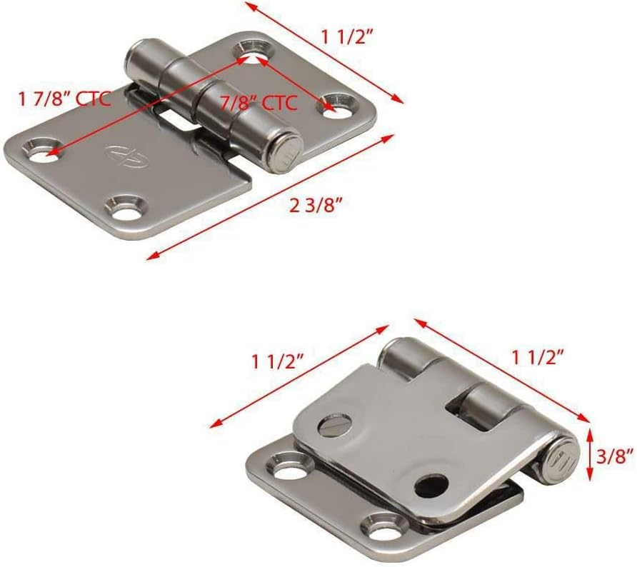 Boat Top Mount Hinge 1669 | 2 3/8 x 1 1/2 Inch Stainless