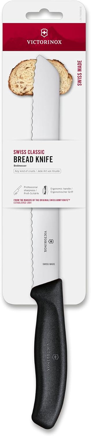 Swiss Classic 8.25 Inch Bread knife, Serrated, Black