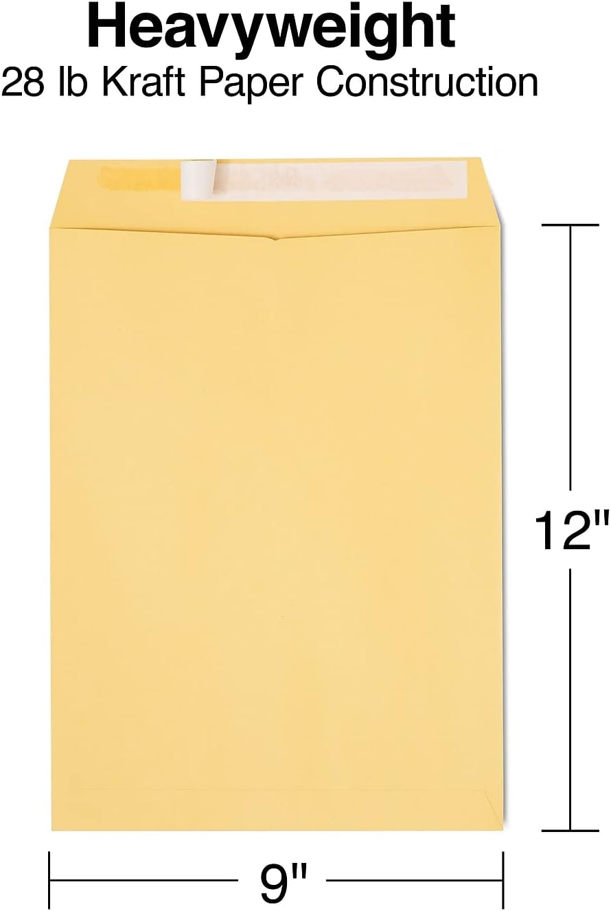 9x12 Brown Kraft EasyClose Catalog Envelopes, 100/Carton