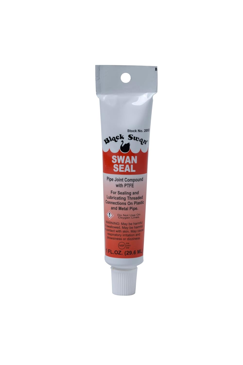 02053 Swan Seal PTFE Joint Compound, 1 fl. oz. Tube - White, Smooth, Grit-Free Pipe Dope, NSF Certified, Plumbers