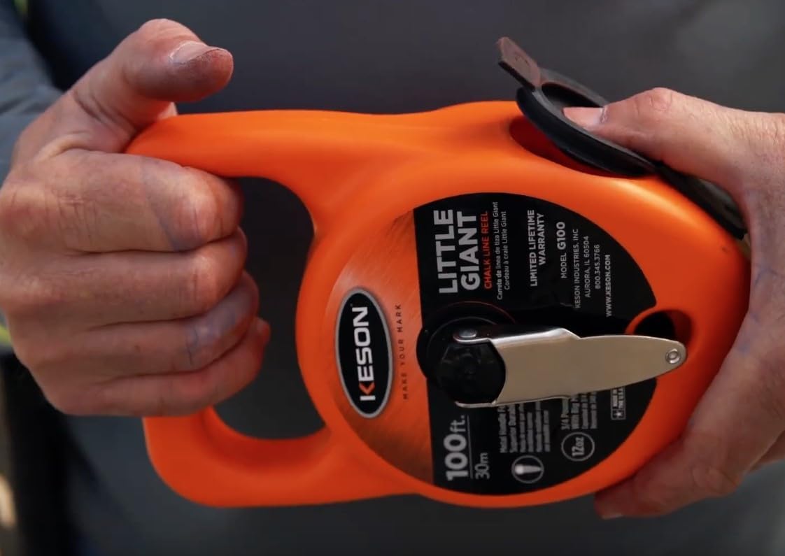 G100 Little Giant Chalk Line Reel, 12-Ounce Chalk Capacity, 100-Foot