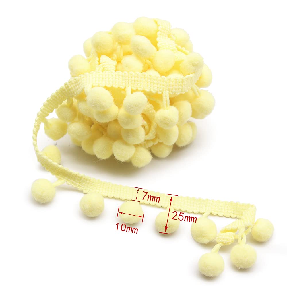 40 Yards Pom Pom Trim, 1" Wide Ball Fringe (Mixed Color)
