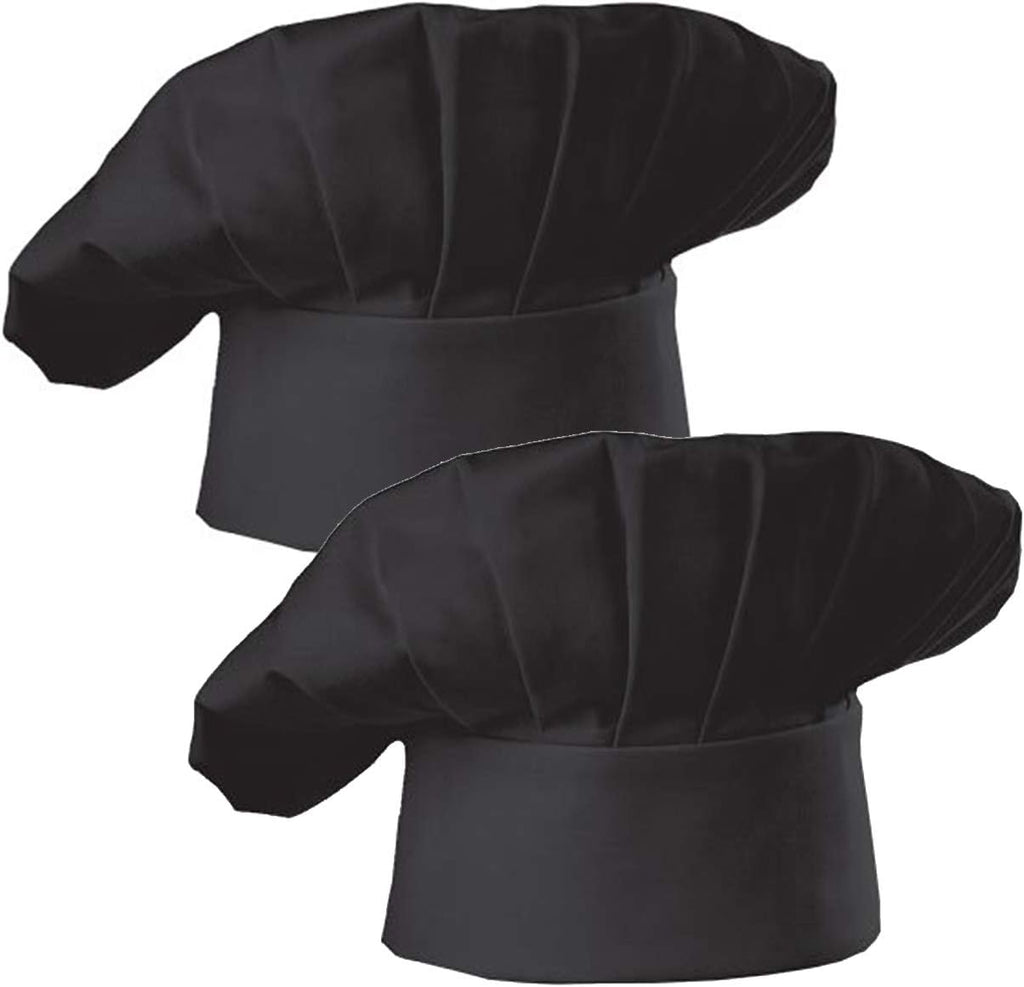 Chef Hat Set of 2 Pack Adult Adjustable Elastic Baker Kitchen Cooking Chef Cap