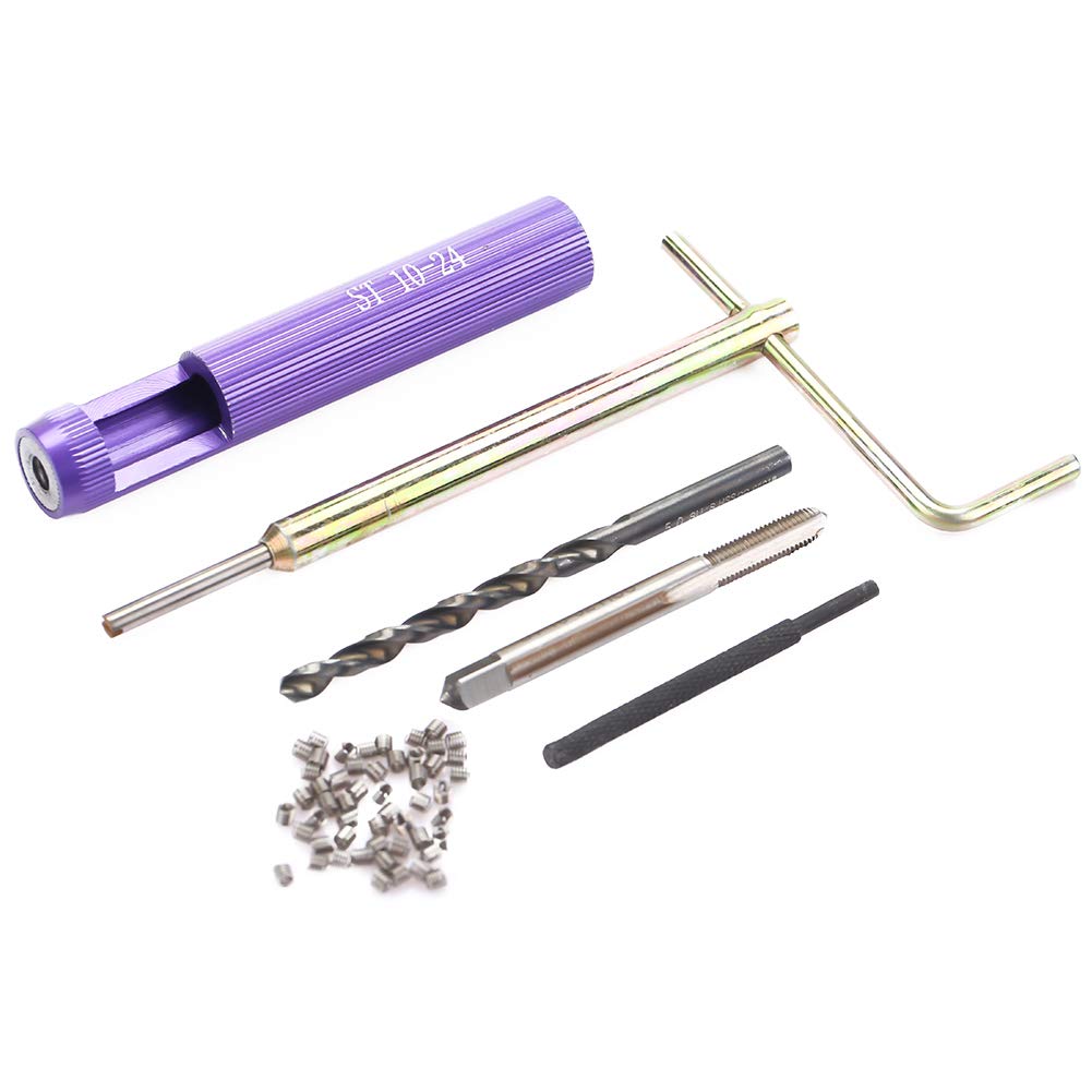 AUNMAS 10-24UNC Helical Inserts Kit with ST Tap and Tool,1.5D