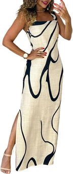 Maxi Dresses for Women Strap Square Boho Dress