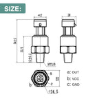 Flylin 150PSI Pressure Transducer Sender Sensor with Connector 1/8"-27 NPT