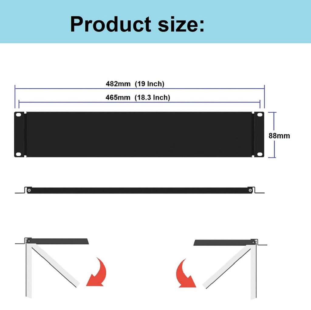 2U Hinged Solid Blank Panel for 19" Rack Mount (2UBP)