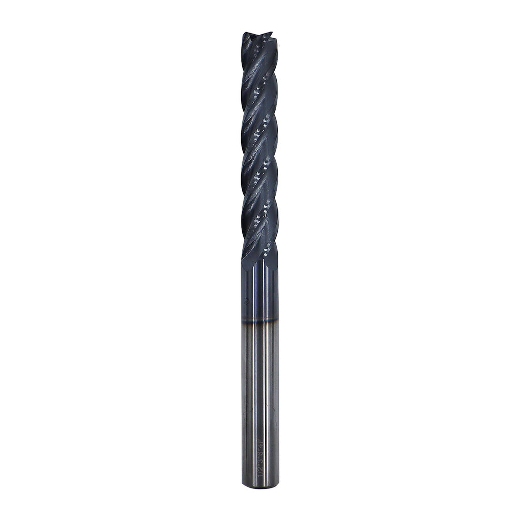 1/2in Solid Carbide Long End Mill, 4 Flutes, 30 Degree Helix