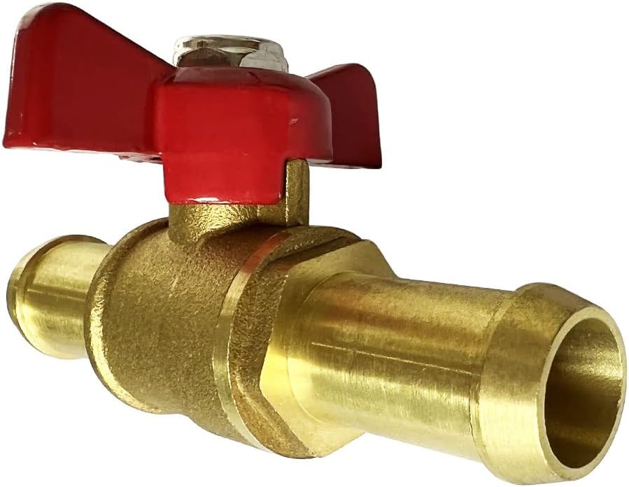 Yoebor Brass 3/4" Barb Ball Valve W/Butterfly Handle Heater Hose Shut off