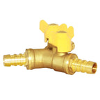 Joywayus 1/2" Hose Barb Brass Ball Valve Y Shaped Type 3 Way with 2 Switch Shut Off Valve Fitting Include 3 Clamps