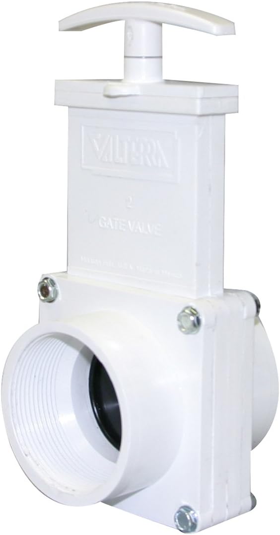Valterra 6207 PVC Gate Valve, White, 2" FPT