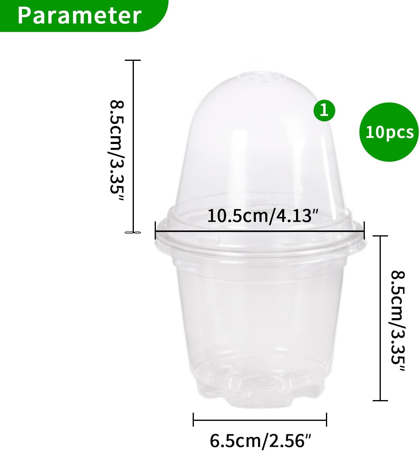 4 Inch Plastic Nursery Pots with Humidity Dome for Plants Clear Seed Starter Pots Seedlings Planting Pots for Garden