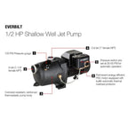 Everbilt J100A3 1/2 HP Shallow Well Jet Pump