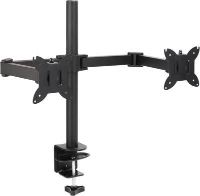 Adjustable Dual Monitor Desk Mount, Supports up to 32 inch Monitors and 22 lbs per Arm, Adjustable Tension, VESA