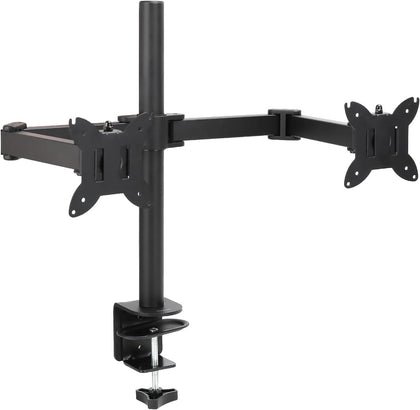 Adjustable Dual Monitor Desk Mount, Supports up to 32 inch Monitors and 22 lbs per Arm, Adjustable Tension, VESA