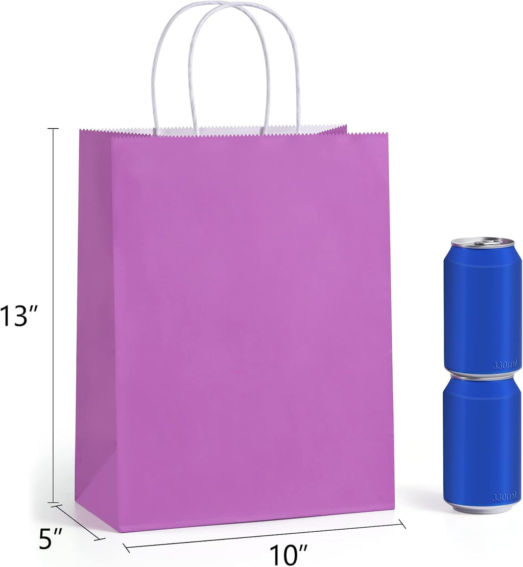 Large Gift Bags with Handles 10x5x13 Inch Assorted Colors 24 Pack
