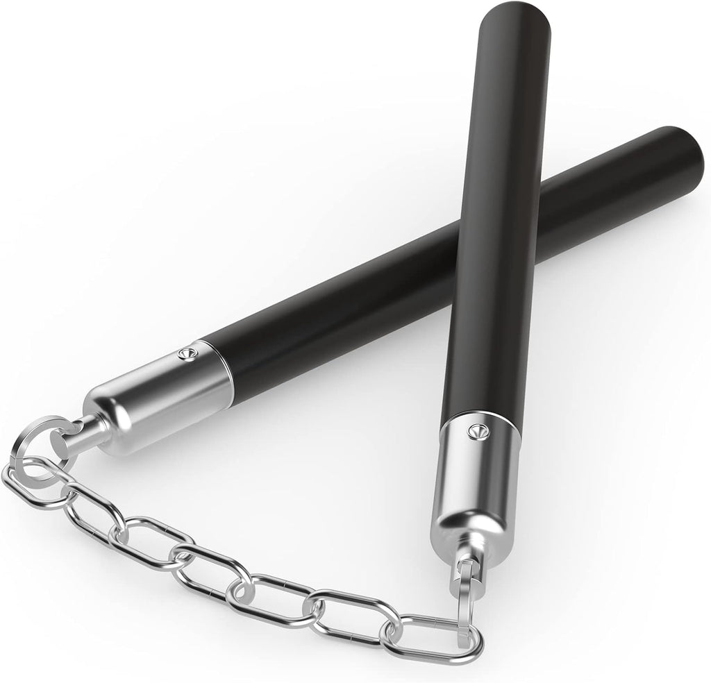 Nunchucks - Safe Solid Rubber Training Nunchucks/Nunchakus with Steel Chain, Suitable for Adults, Professionals to
