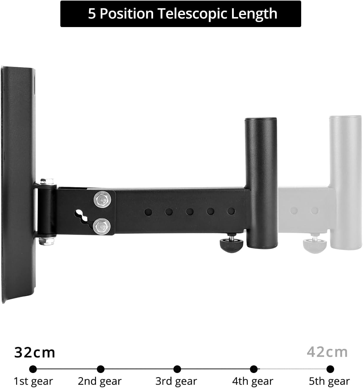Heavy-Duty Speaker Brackets, 2 Pack DJ & PA Speaker Bracket, Wall Mount Speaker Stand, Adjustable PA Speaker Mount