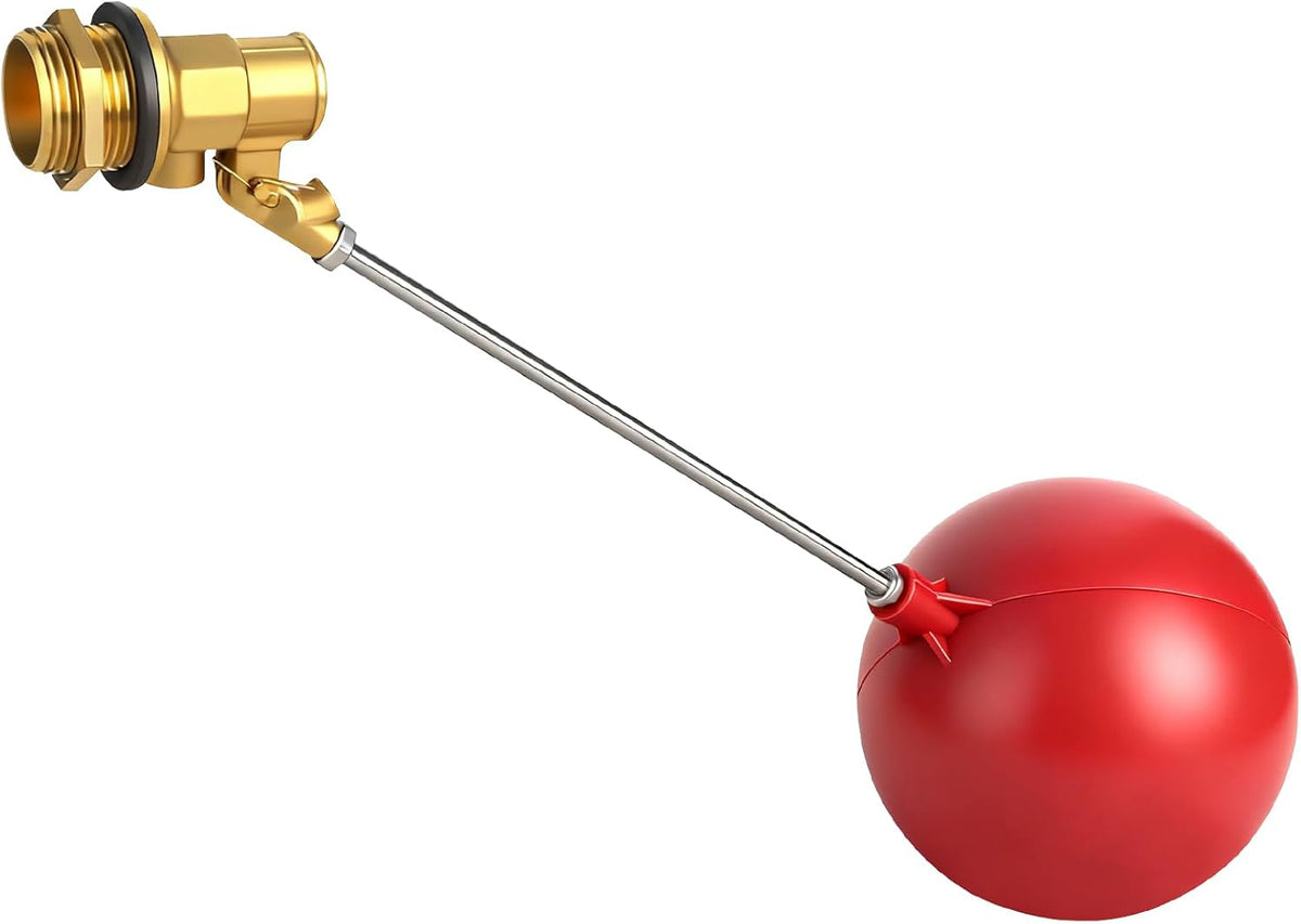 Stainless Steel Float Valve for Water Tank, Automatic Water Level Control Valve with Adjustable Rod, 1/2" & 3/4" NPT