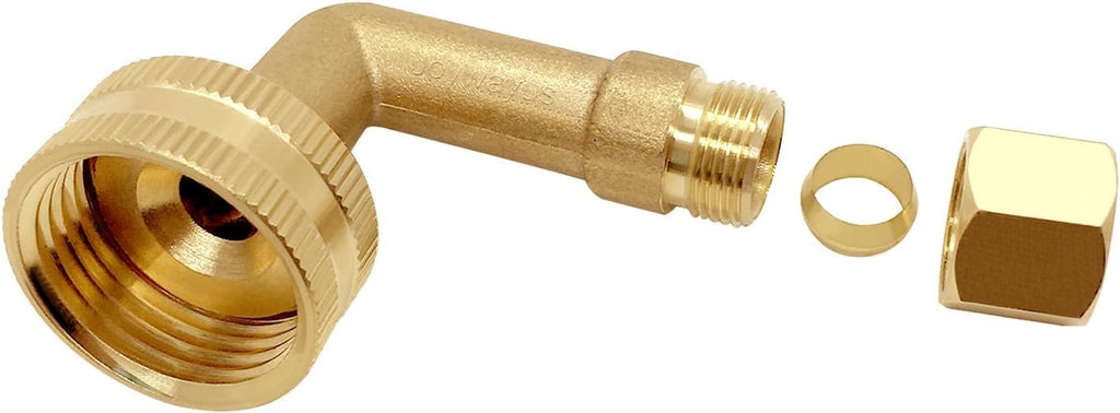 Joywayus 2Pcs Brass 3/8" Comp x 3/4" GHT Dishwasher Swivel Elbow Connector
