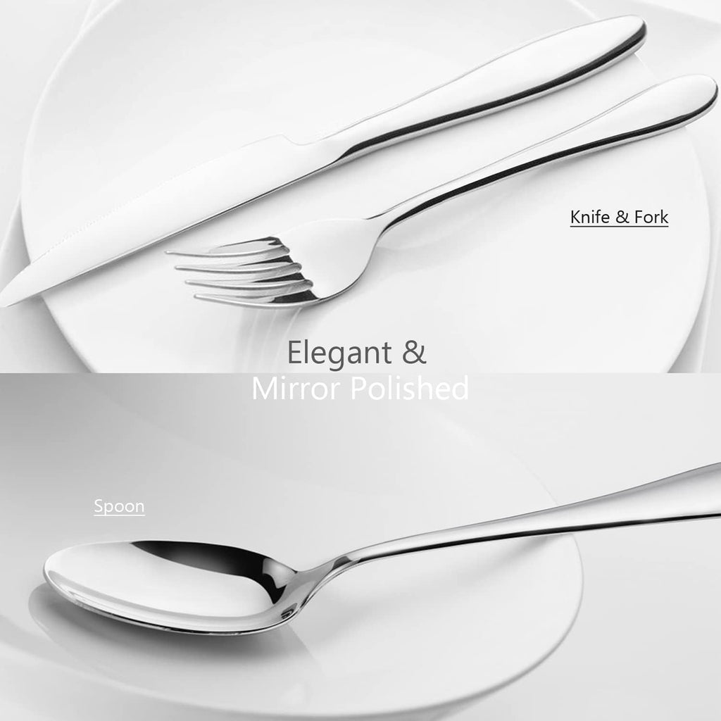 60-Piece Silverware Set for 12, Stainless Steel Flatware