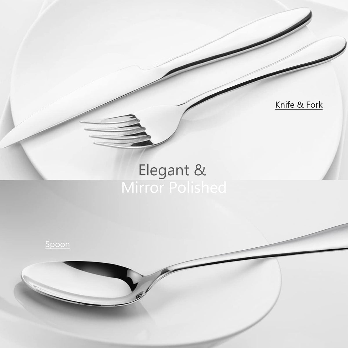 60-Piece Silverware Set for 12, Stainless Steel Flatware