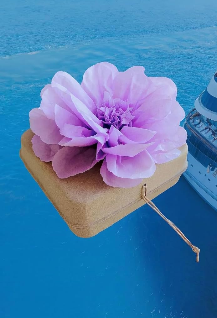 Cruise Approved Biodegradable Water Burial Urn, Lilac Flower, Large Adult