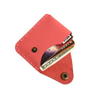Handmade Front Pocket Simple Card Holder Ultra-thin Wallet Small Envelope Card Case(Pink)