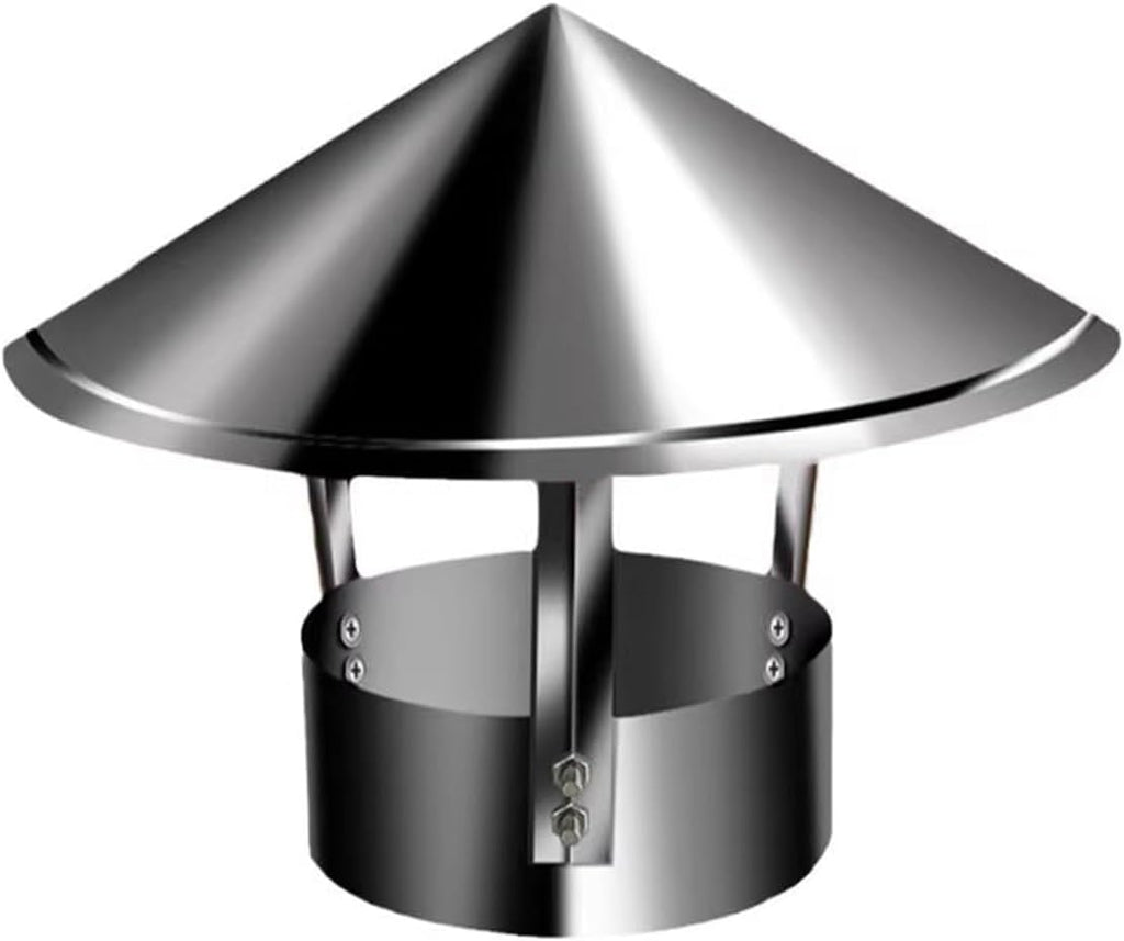 Chimney Rain Caps,Silver Chimney Cap - Anti Downdraft Roof Vent Cover, Bird Stopper Fireplace Screen, Tapered Flue