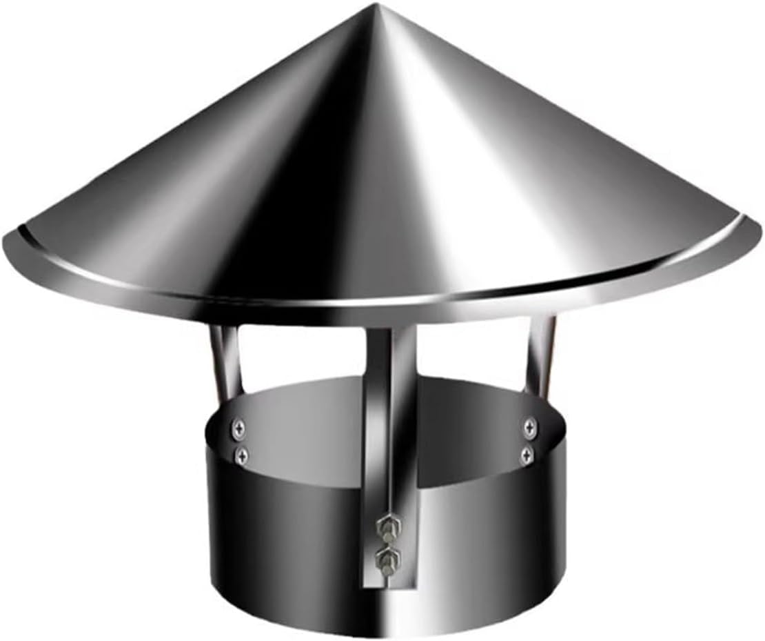Chimney Rain Caps,Silver Chimney Cap - Anti Downdraft Roof Vent Cover, Bird Stopper Fireplace Screen, Tapered Flue