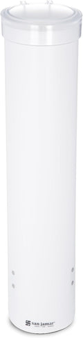 16-Inch Pull-Type Cup Dispenser for 4-10 oz Flat/Cone Cups, White