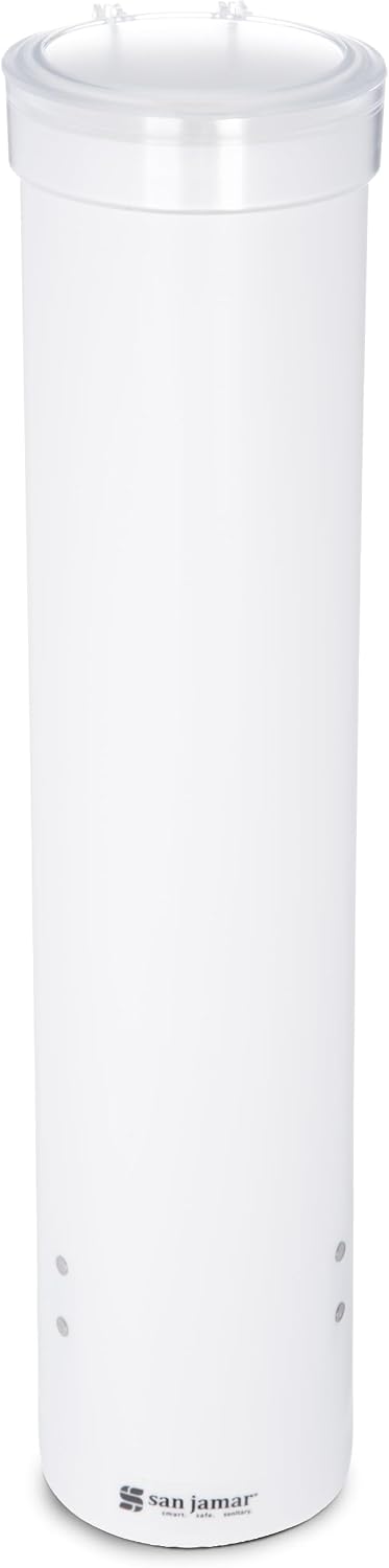 16-Inch Pull-Type Cup Dispenser for 4-10 oz Flat/Cone Cups, White