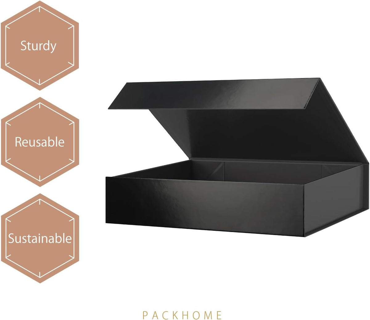 Black Gift Box 11.5x8x2.5in with Magnetic Lid for Shirt