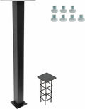 Outside Metal Mailbox Post, 34 inch In-Ground Heavy Duty Mailbox Pillar, Universal mounting Panel fits Most