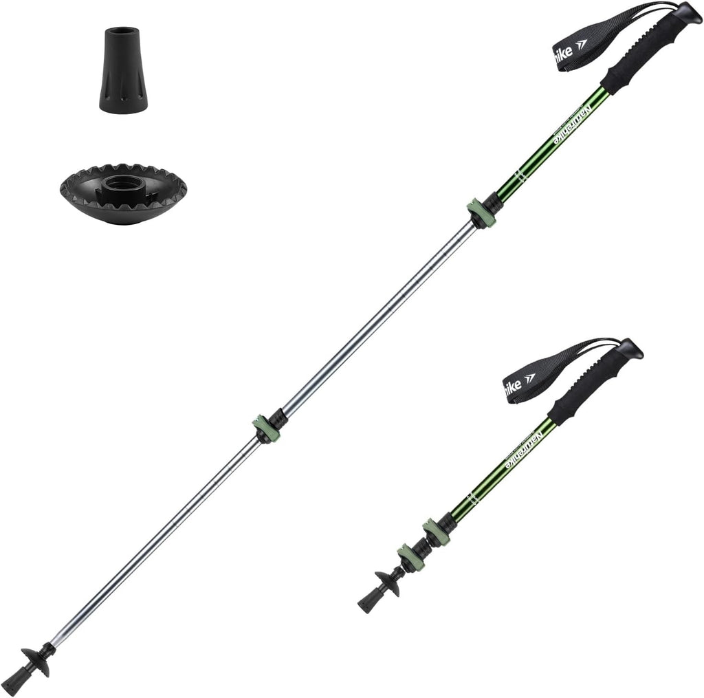 Collapsible Trekking Poles, Adjustable Lightweight Aluminum Hiking Poles, Shock Absorption with Wrist Straps for