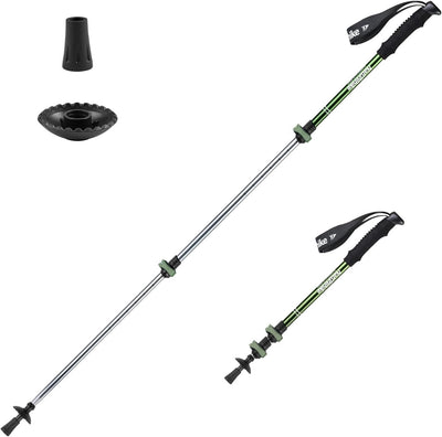 Collapsible Trekking Poles, Adjustable Lightweight Aluminum Hiking Poles, Shock Absorption with Wrist Straps for