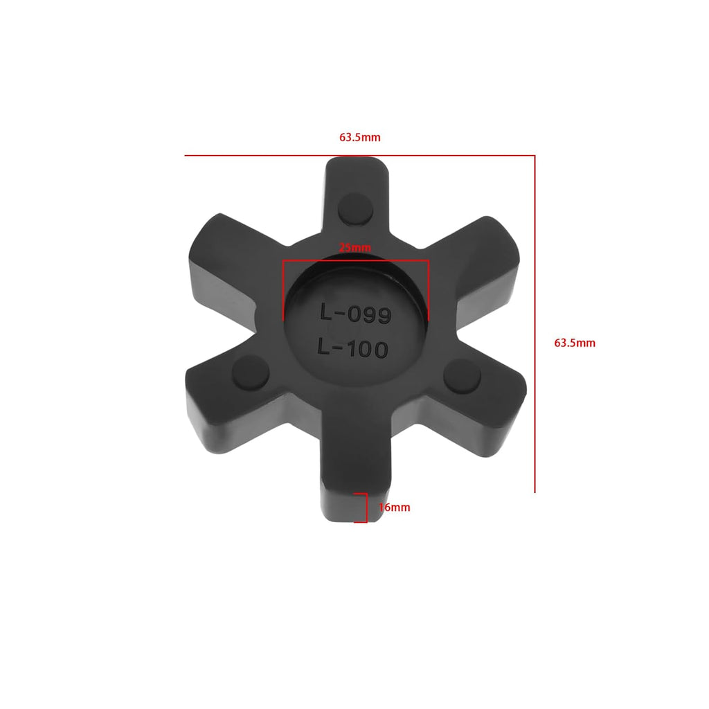 2PCS L099/L100 Jaw Coupling Insert Compatible with Lovejoy Compatible with Martin Compatible with Browning NBR Rubber Spider Insert Black