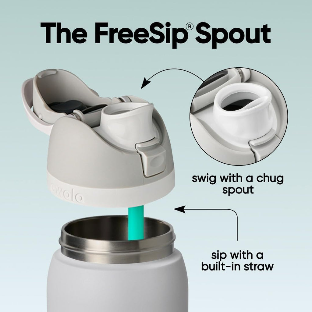 FreeSip Stainless Steel Water Bottle 32 oz Foggy Tide