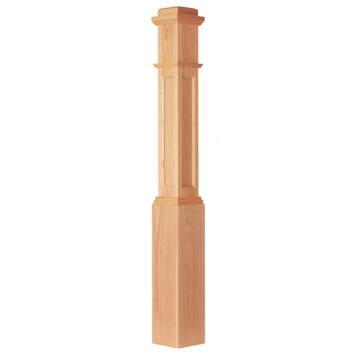 Box Newel Post 6.25" Raised Panel, Poplar