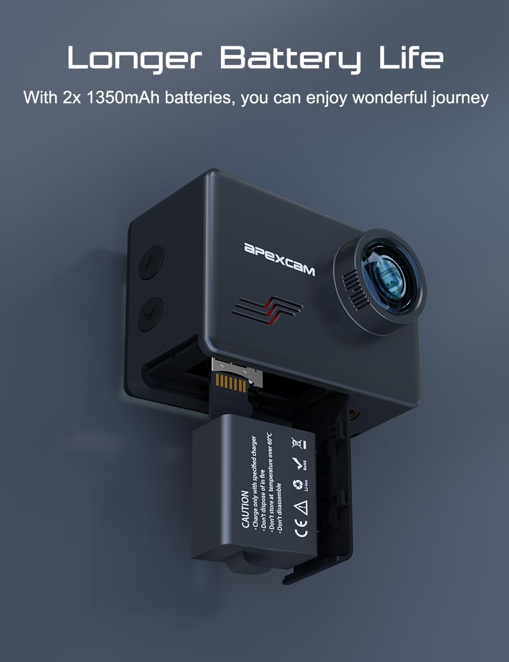 M80 Action Camera 4K with 64GB Card, HD 60FPS 48MP Sports Camera for Vlogging, 40M Waterproof Camera Underwater,WiFi