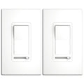 Amico 2 Pack Dimmer Light Switch, 1-Pole or 3-Way, Horizontal Slide, White