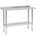 Hally Stainless Steel Table for Prep & Work 18" x 48" with Backsplash NSF
