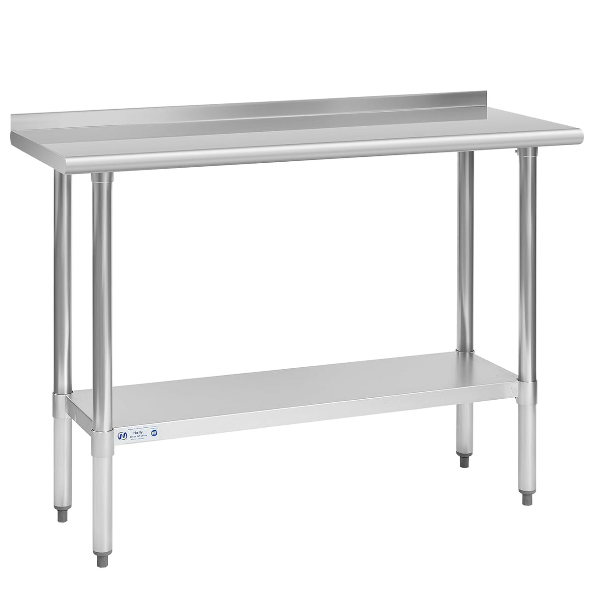 Hally Stainless Steel Table for Prep & Work 18" x 48" with Backsplash NSF