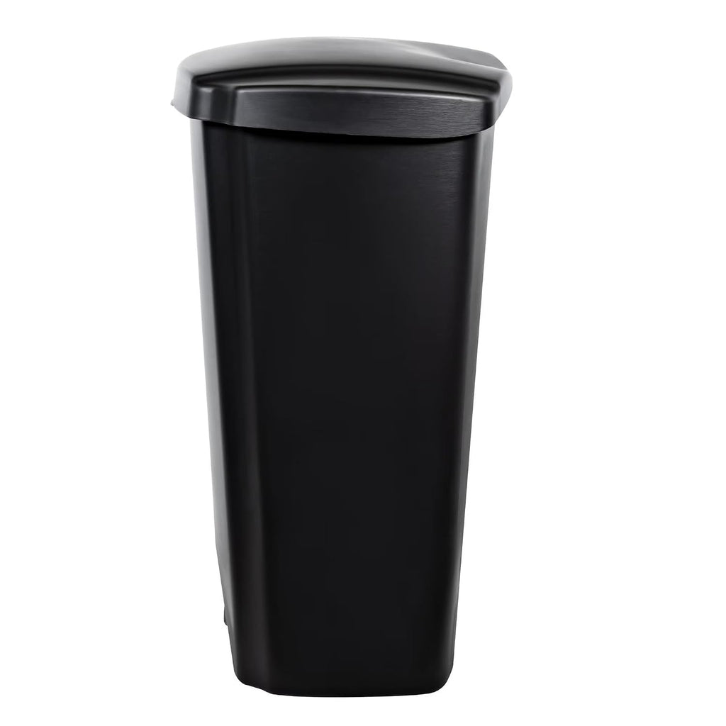 12.1 Gallon Kitchen Trash Can, Plastic Step Garbage Bin with Foot Pedal Lid, Black